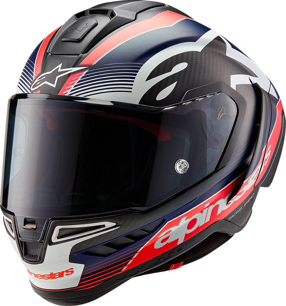 Supertech R10 Helmet - Team - Matte Black/Carbon Red Fluo/Blue - XL