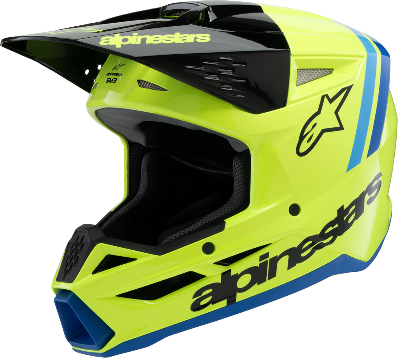 Youth SM3 Helmet - Radium - Gloss Yellow Fluo/Black/Blue - Medium