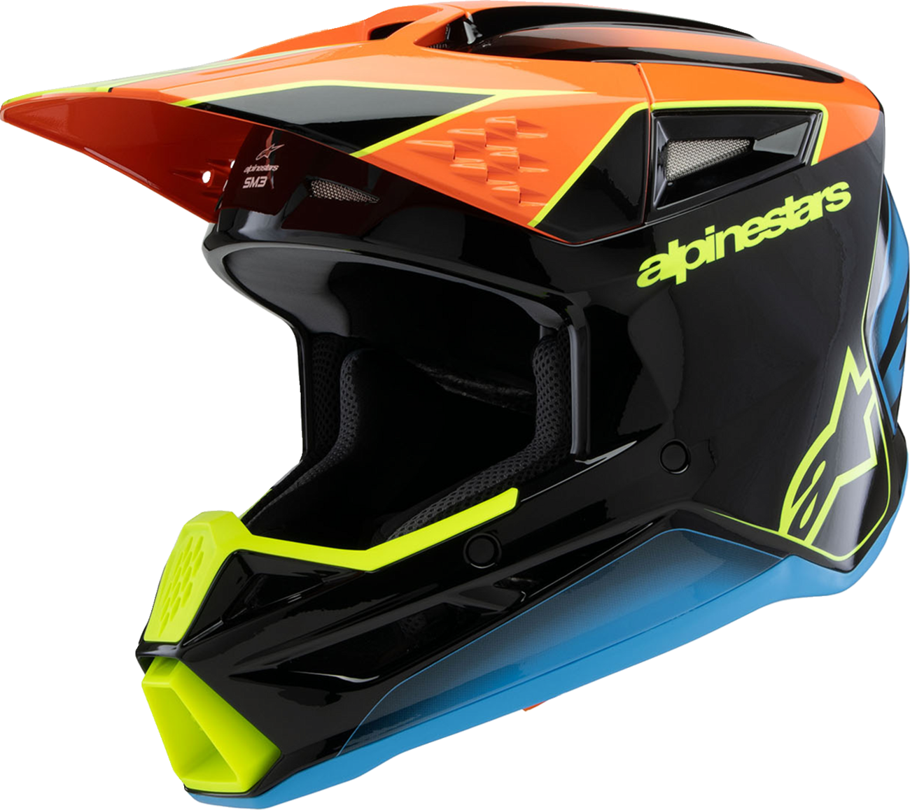 Youth SM3 Helmet - Fray - Gloss Black/Orange/Yellow Fluo - Small