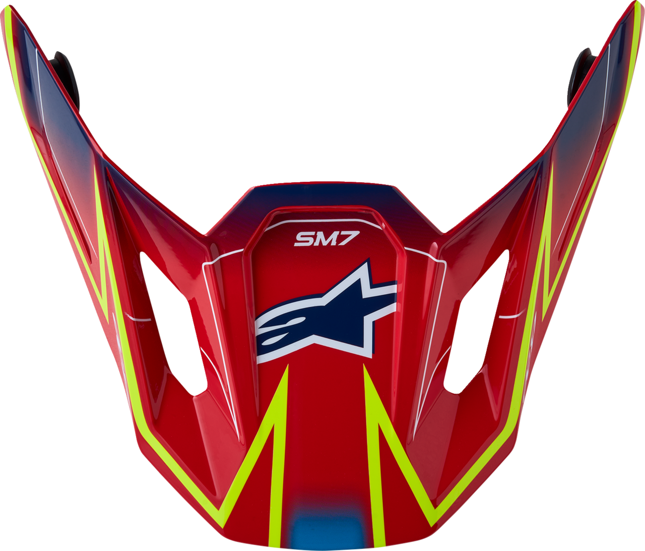SM7 Visor - Cast - ECE 22.06 - Red/Yellow/Blue Fluo