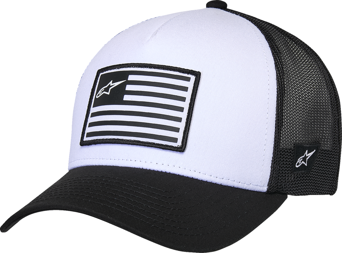 Flag Snapback Hat - White/Black