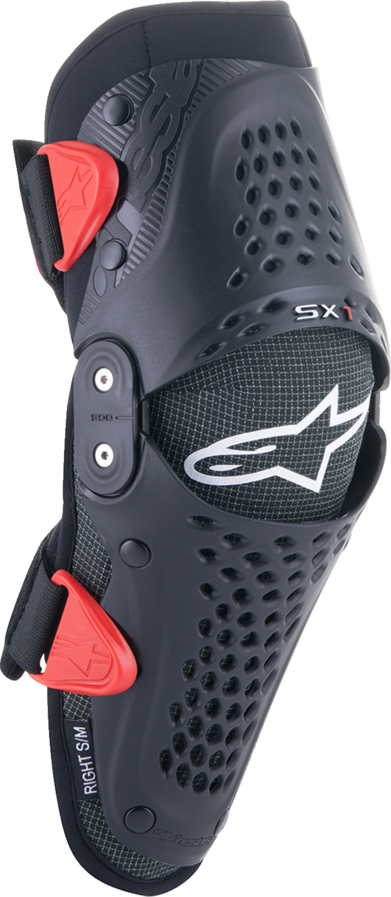 Youth SX-1 Knee Protectors - Black/Red - S/M