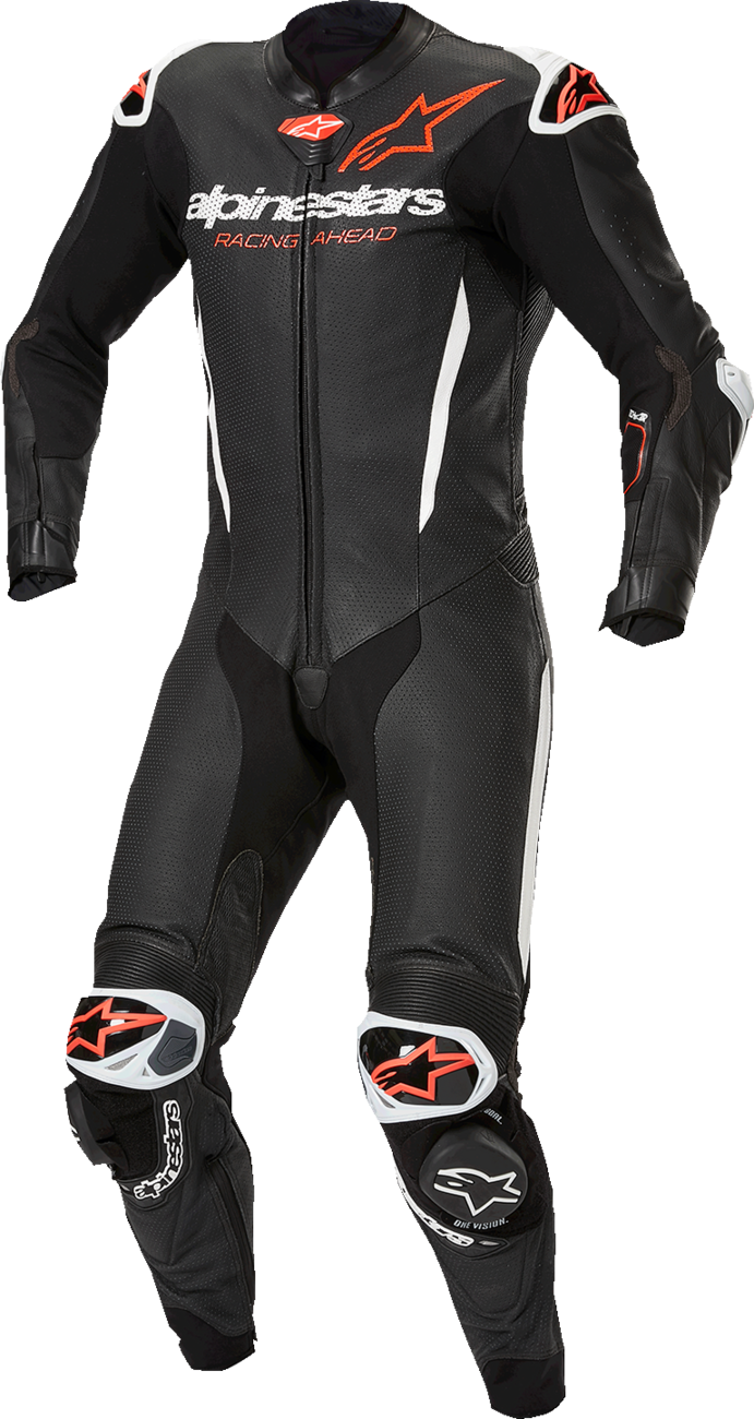 GP-R7 1-PC Leather Suit - Black/White/Red Fluo - US 38 / EU 48