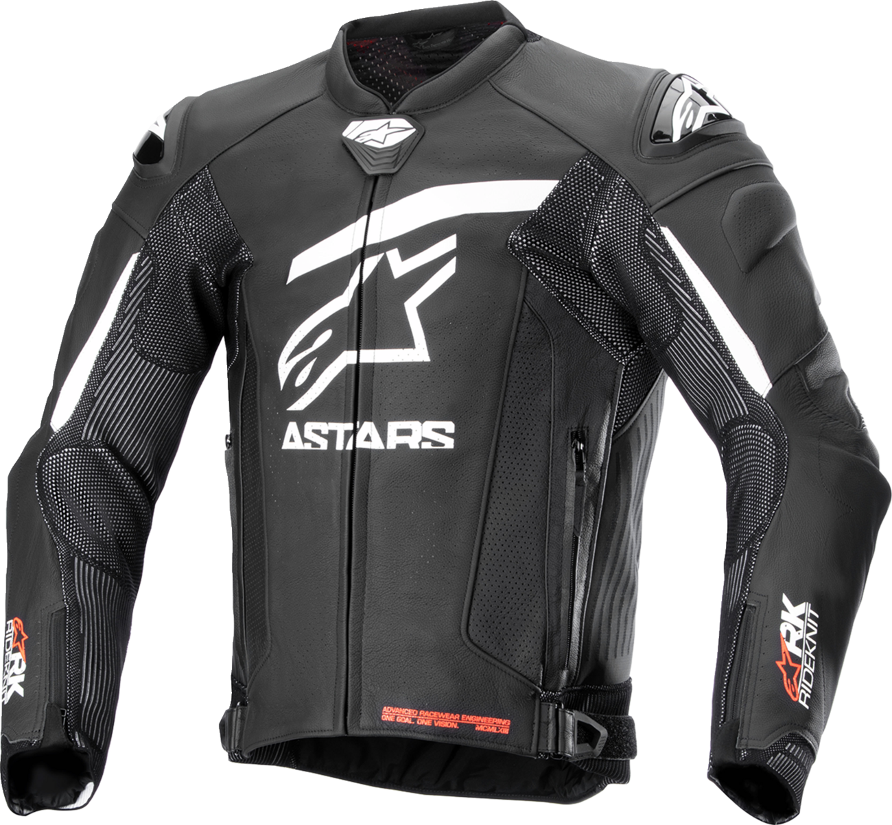 GP Plus R v4 Rideknit® Leather Jacket - Black/White - US 46 / EU 56
