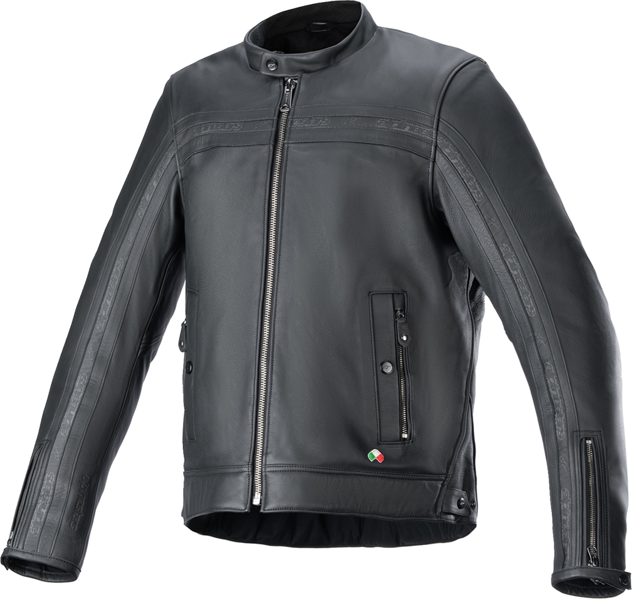 Dyno Leather Jacket - Black/Black - 4XL