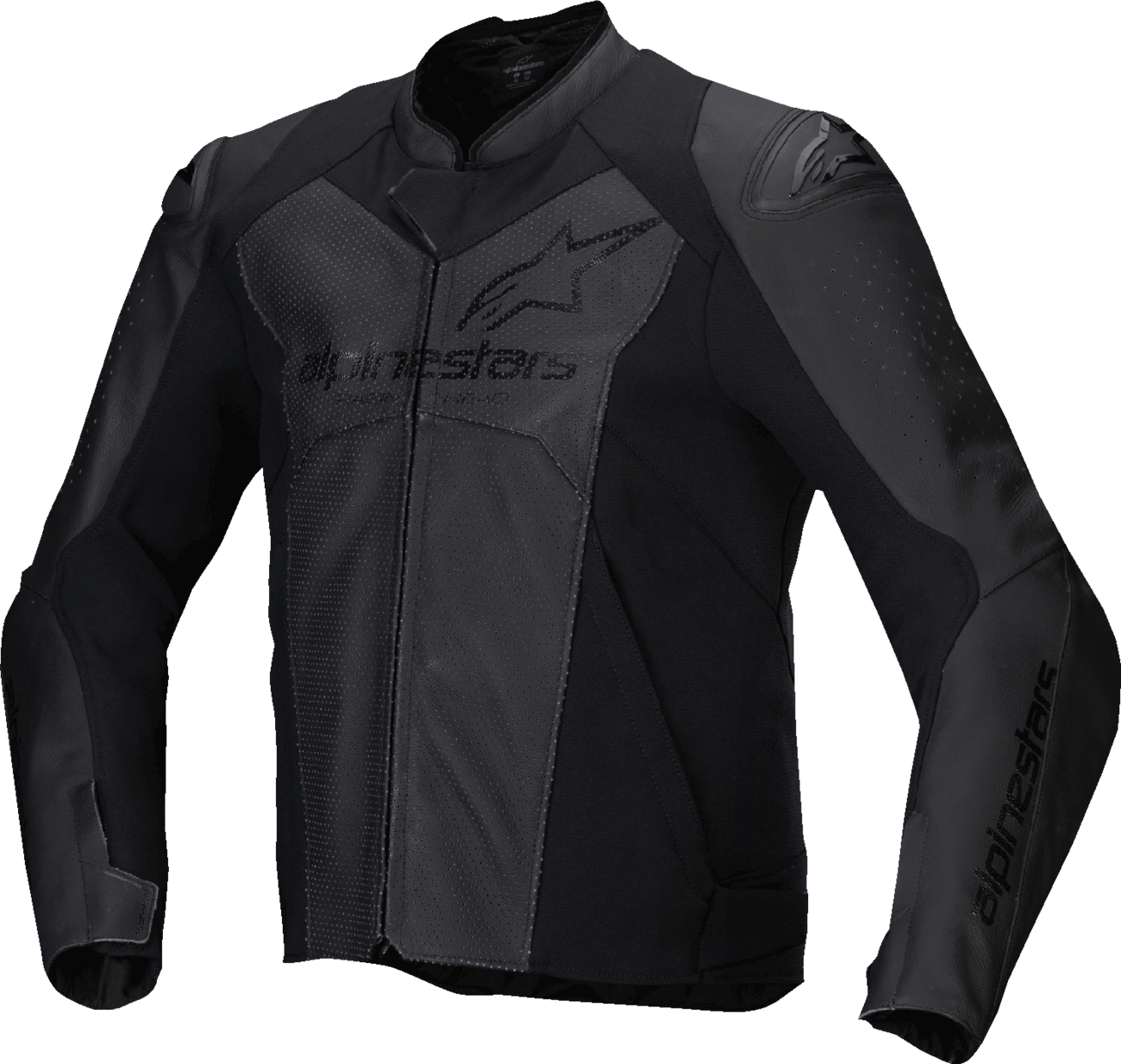 Faster v3 Airflow Leather Jacket - Black/Black - US 42 / EU 52
