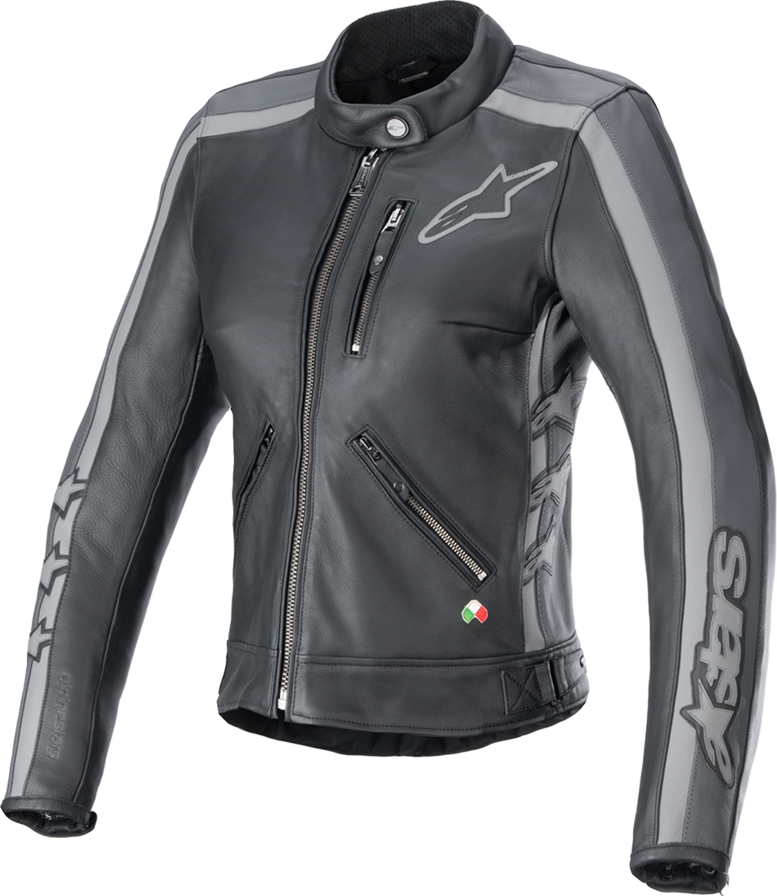 Stella Dyno Leather Jacket - Black Tar Gray/Dark Gray - XL