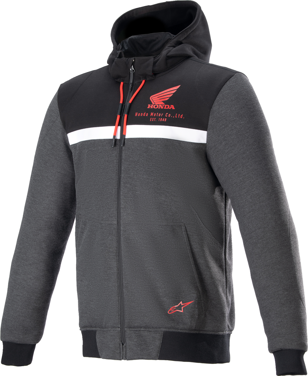 Honda Chrome Street Hoodie - Black/Gray/Red - Large