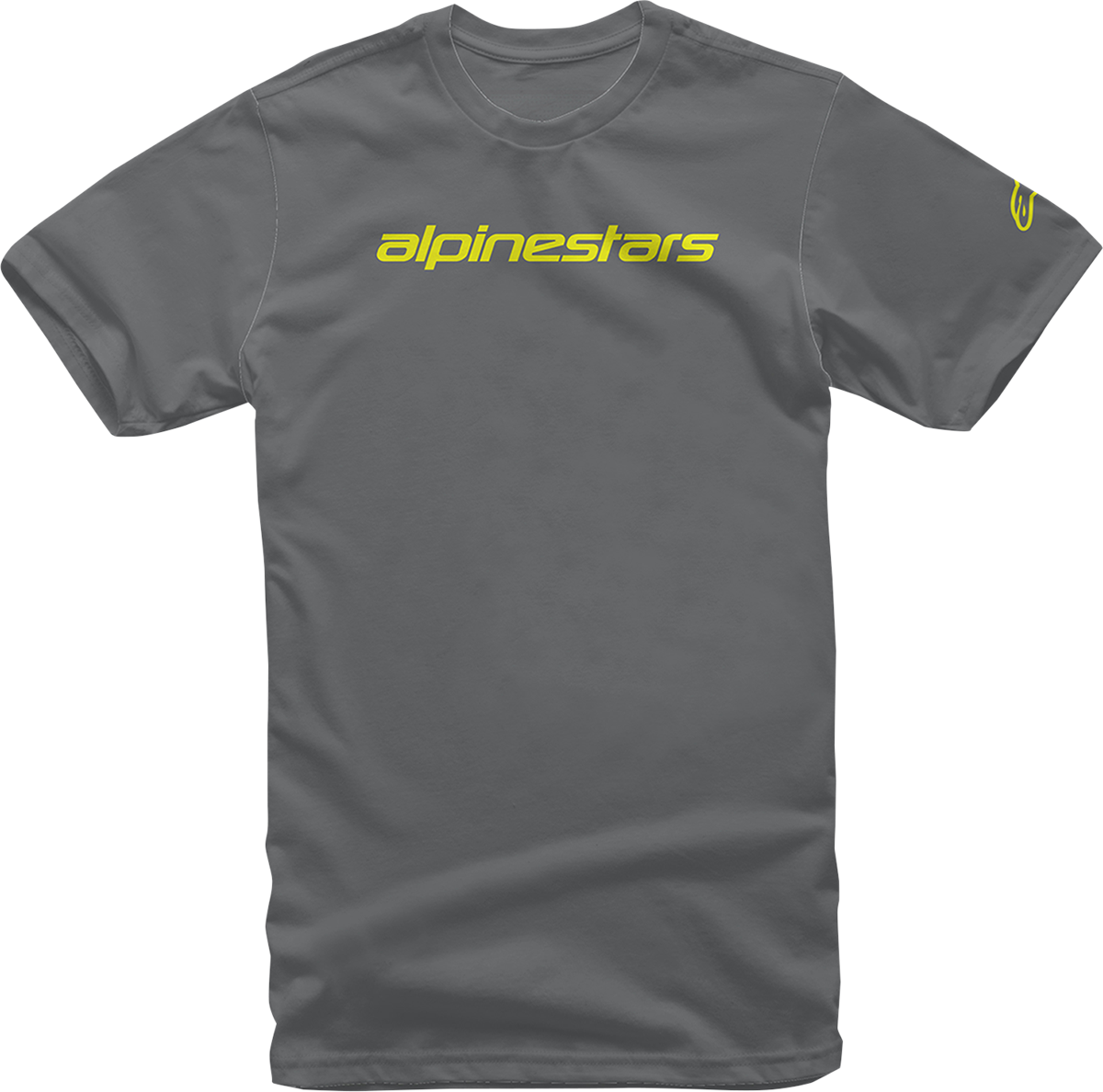 Linear Wordmark T-Shirt - Charcoal/Fluorescent Yellow - XL