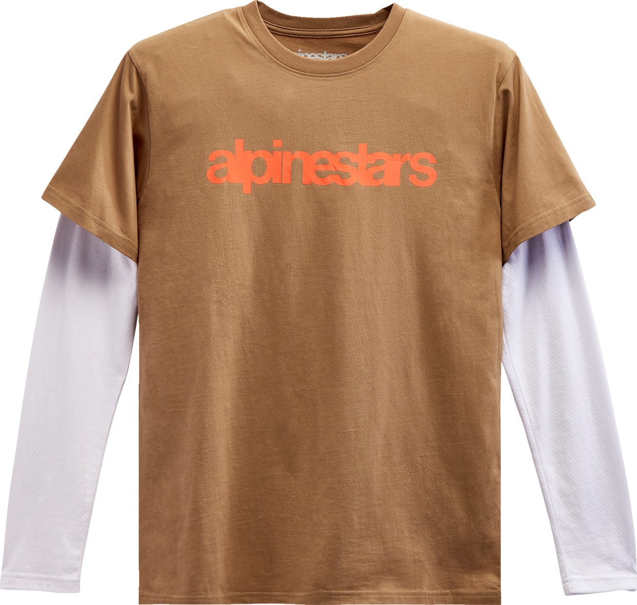 Stack Long-Sleeve Knit T-Shirt - Sand/Warm Red - 2XL