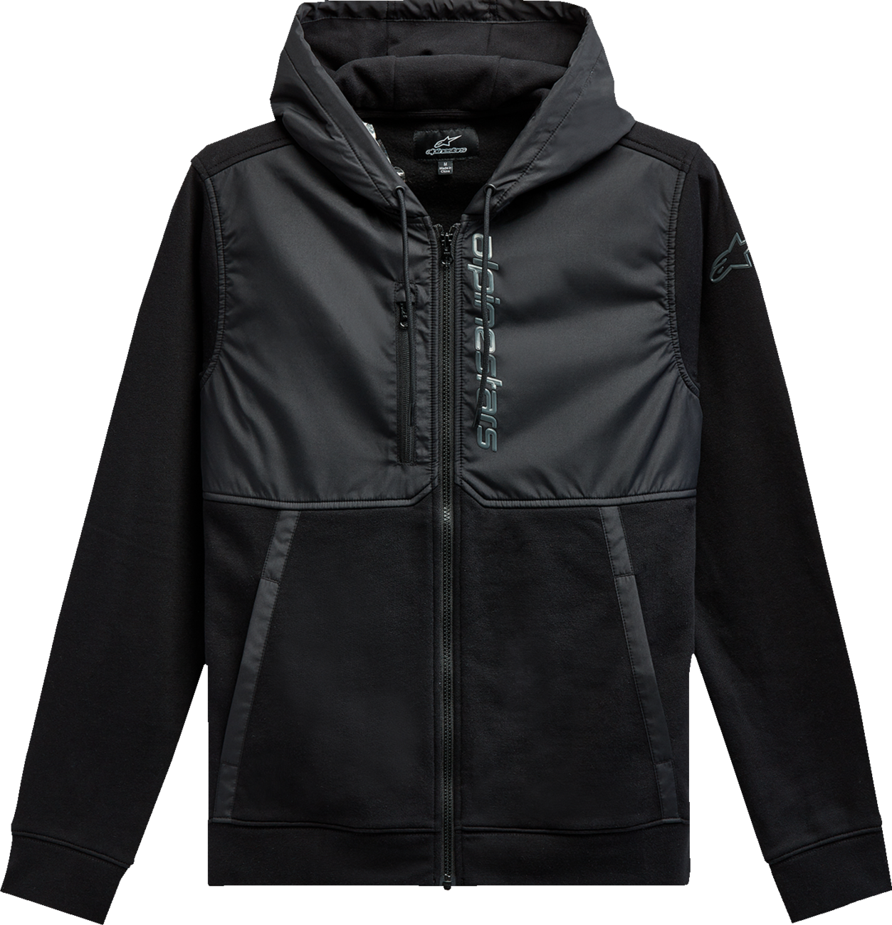 Aligned Zip Hoodie - Black/Black - Large
