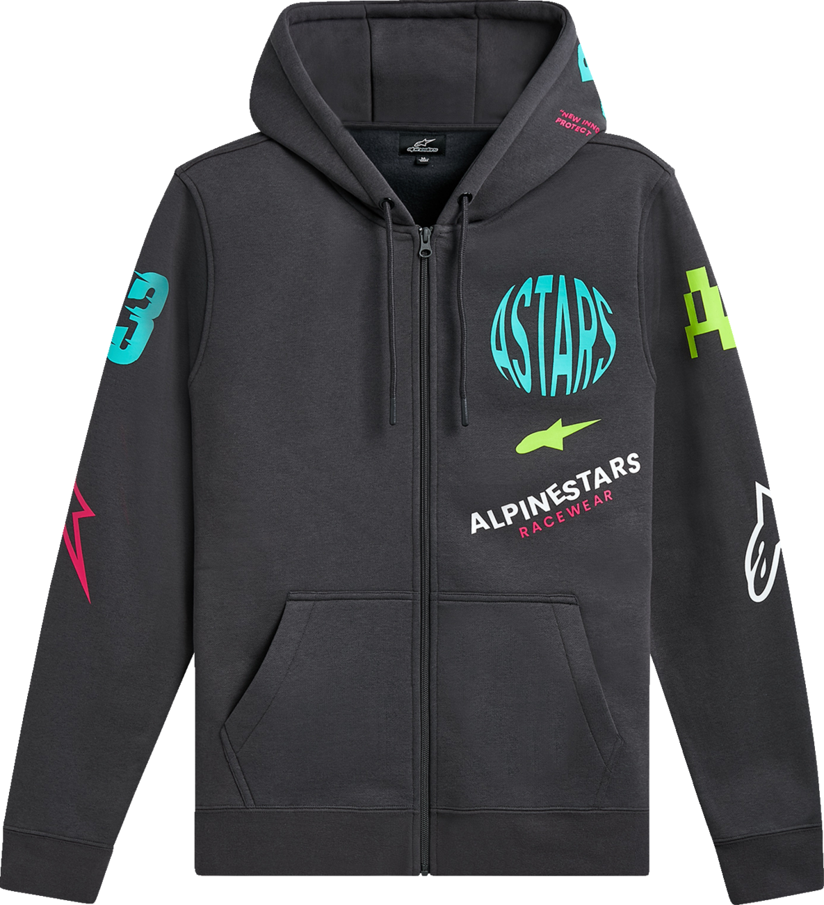 Variegate Zip Hoodie - Gunmetal - 2XL
