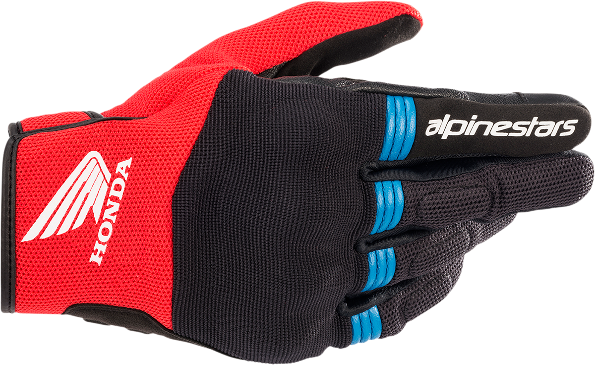 Honda Copper Gloves - Black/Bright Red/Blue - XL