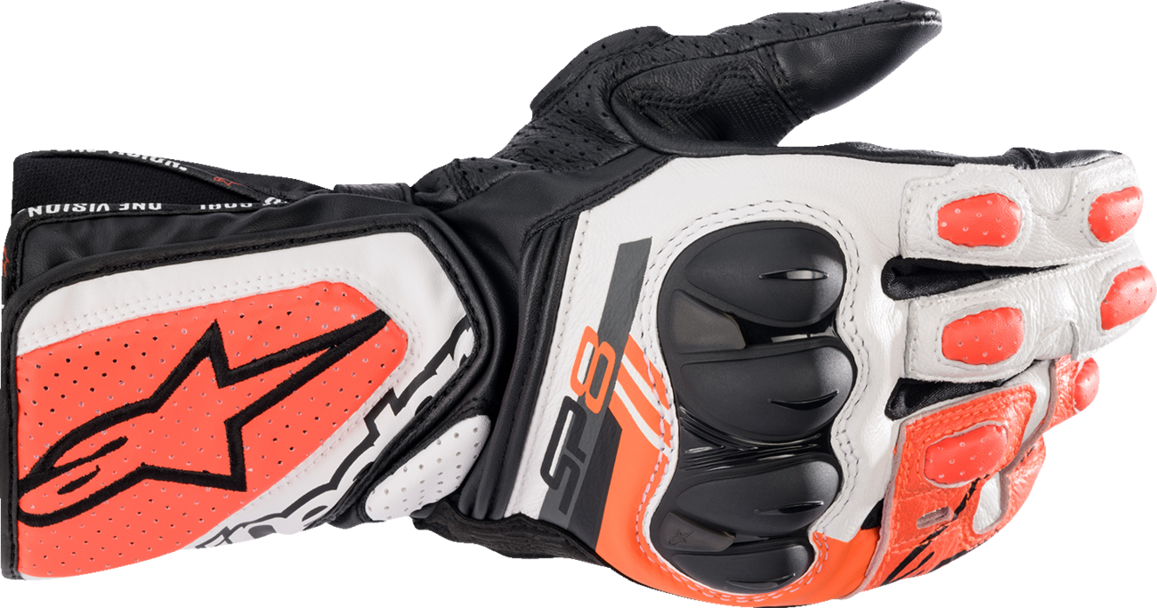 SP-8 V3 Gloves - Black/White/Fluo Red - Small