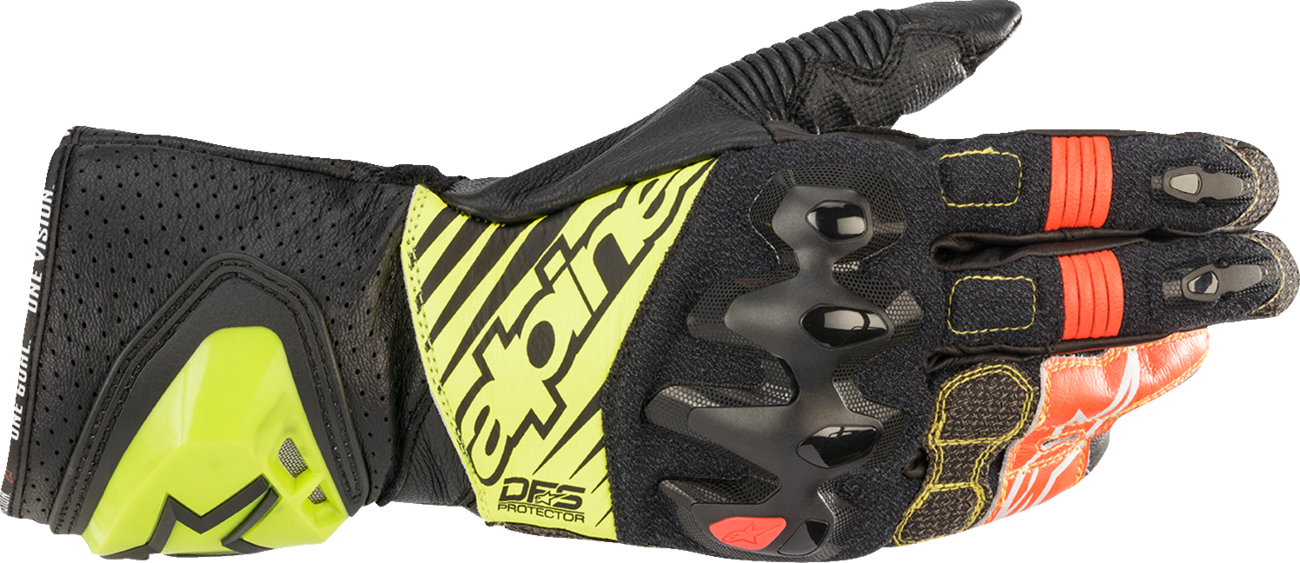 GP Tech V2 S Gloves - Black/Fluo Yellow/White/Fluo Red - 3XL