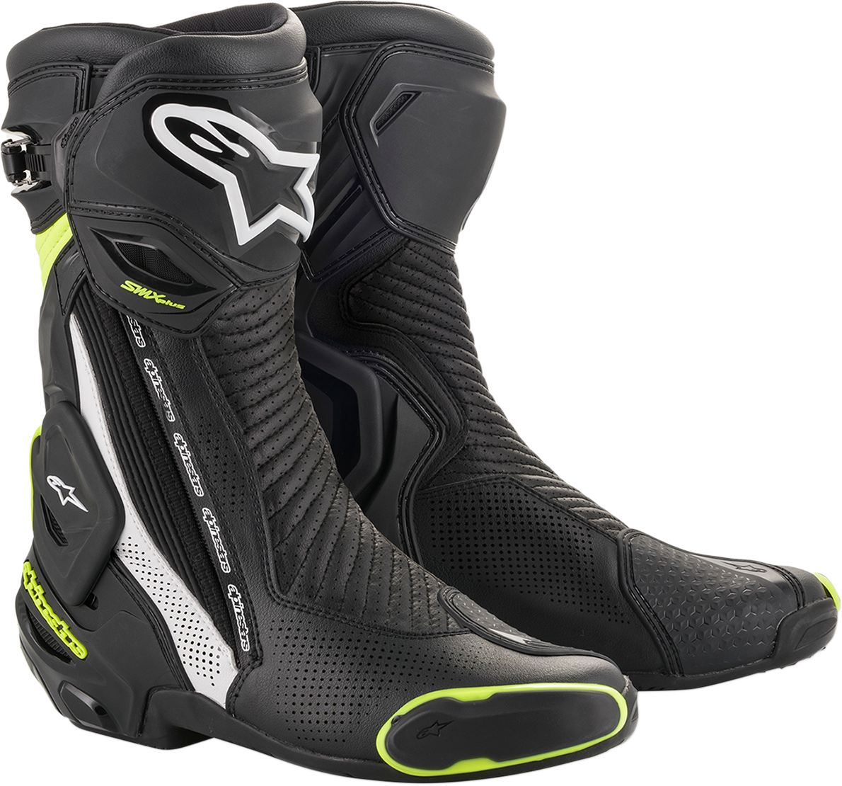 SMX Plus Vented Boots - Black/White/Yellow - US 6.5 / EU 40