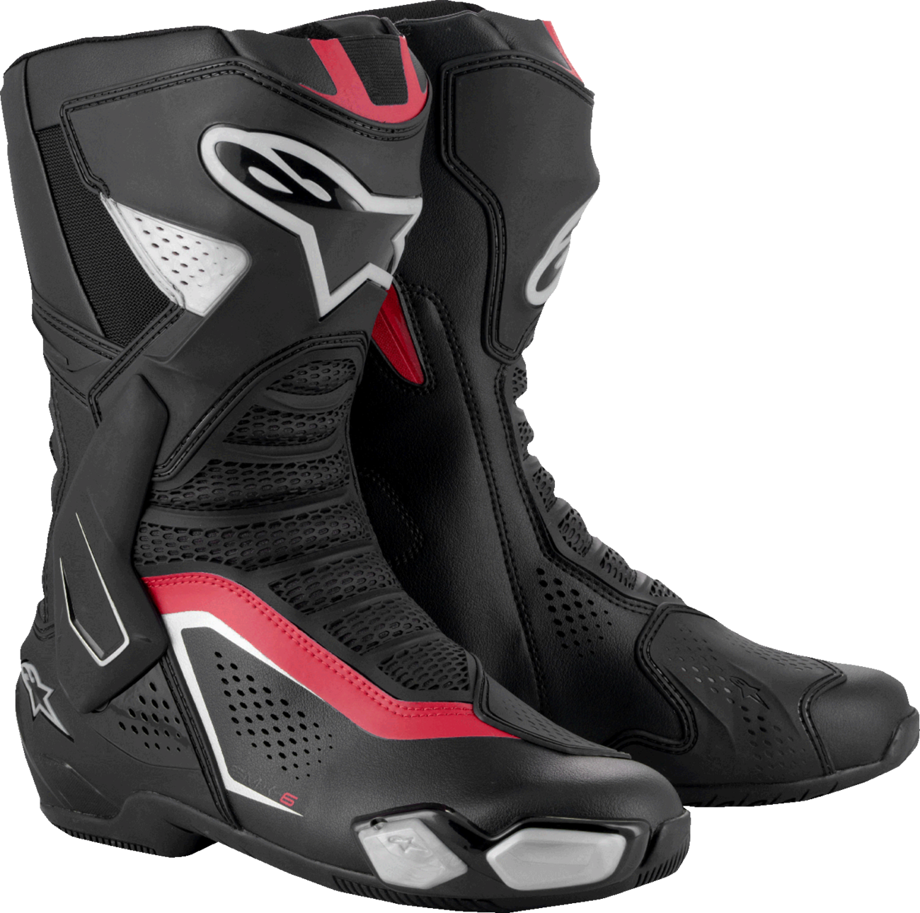 SMX-6 V3 Vented Boots - Black/Silver/Red - US 8/EU 42