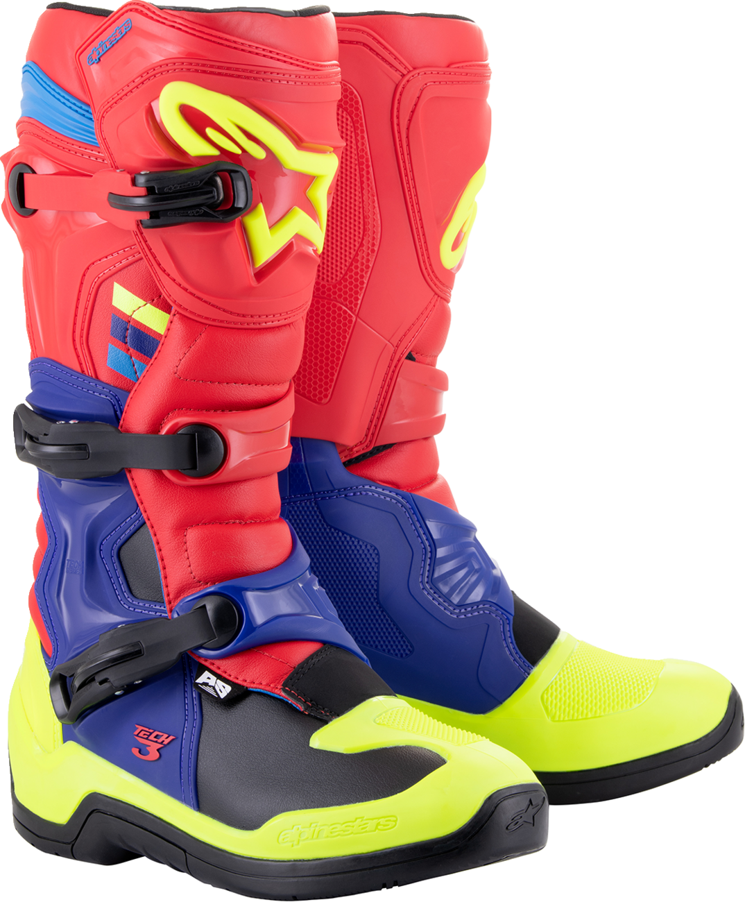 Tech 3 Boots - Red/Blue/Yellow Fluorescent - US 9 / EU 43
