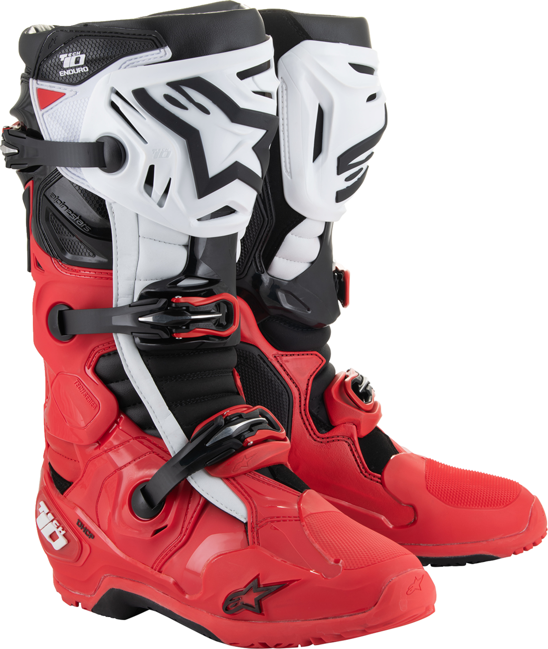 Tech 10 Enduro Boots - Bright Red/Black/White - US 12 / EU 47