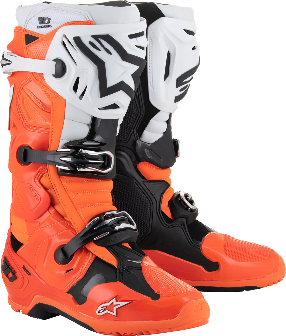 Tech 10 Enduro Boots - Fluorescent Orange/Black/White - US 13 / EU 48