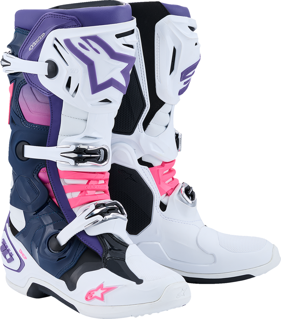Tech 10 Boots - White/Violet/Navy/Pink Fluorescent - US 10 / EU 44.5