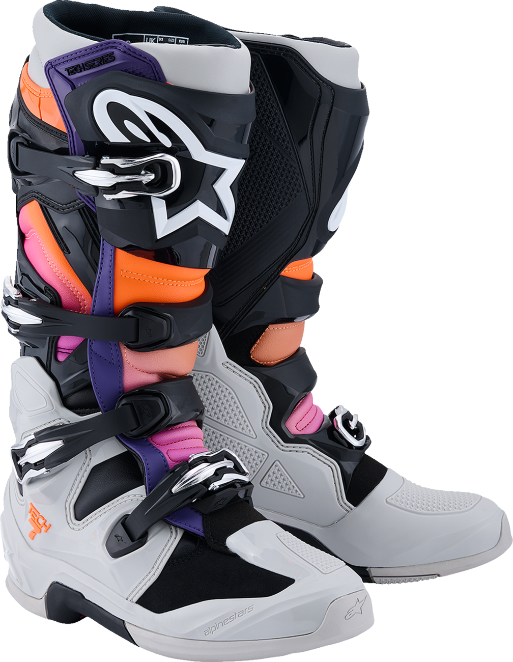 Tech 7 Boots - Black/Light Gray/Fluorescent Orange/Magenta - US 11 / EU 45.5