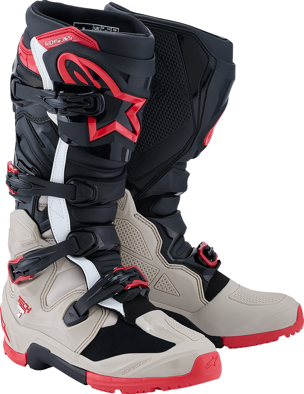 Tech 7 Enduro Boots - Black/Light Gray/Bright Red - US 12