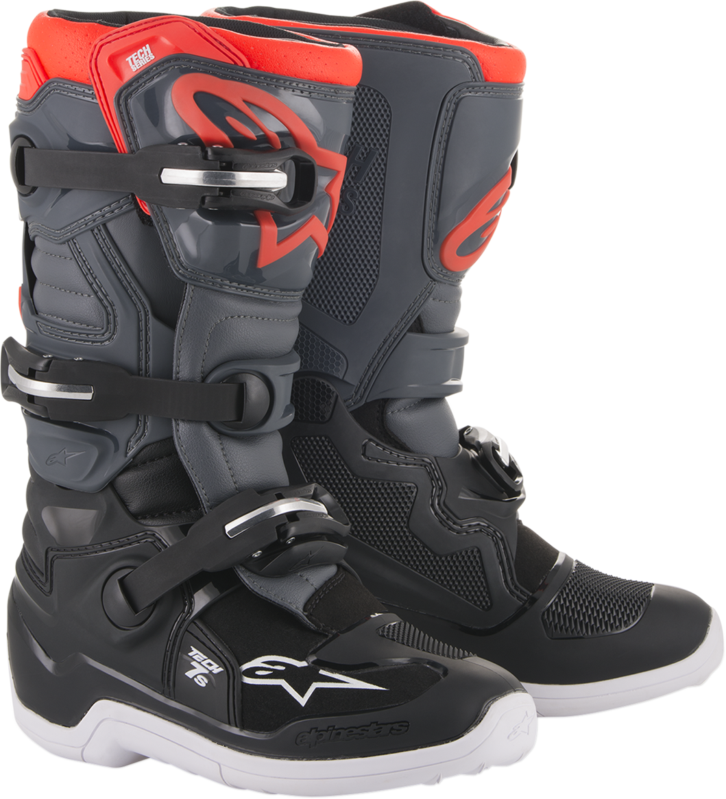 Youth Tech 7S Boots - Black/Gray - US 7 / EU 40.5