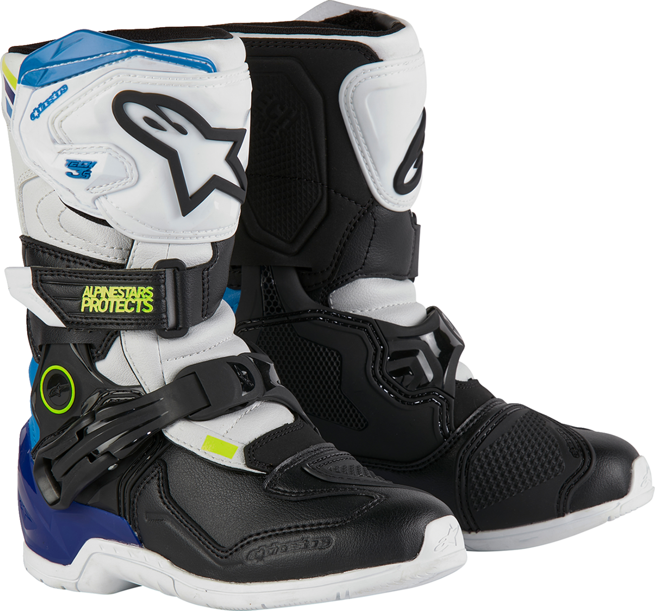 Kids Tech 3S Boots - White/Black/Blue - US 12 / EU 30.5
