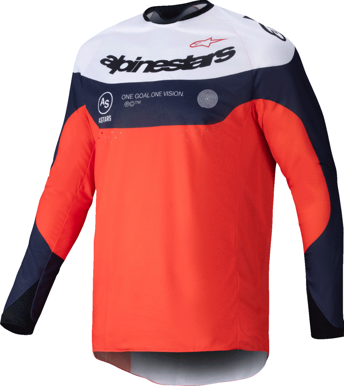 Pro-Dura Long-Sleeve Jersey - Navy/Hot Orange/White - XL