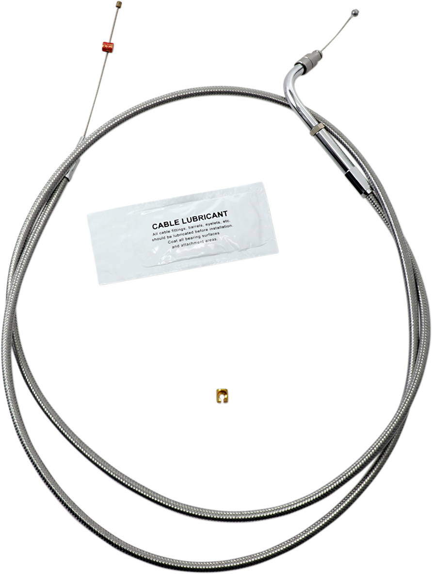 Stainless Steel Throttle Cable - +10" - '02-'07 FLH