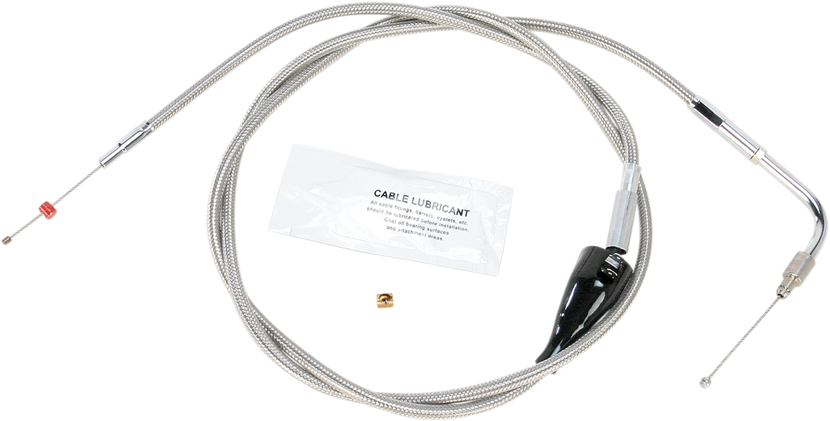 Stainless Steel Idle Cable - Cruise - +12" - '96-'01 Touring