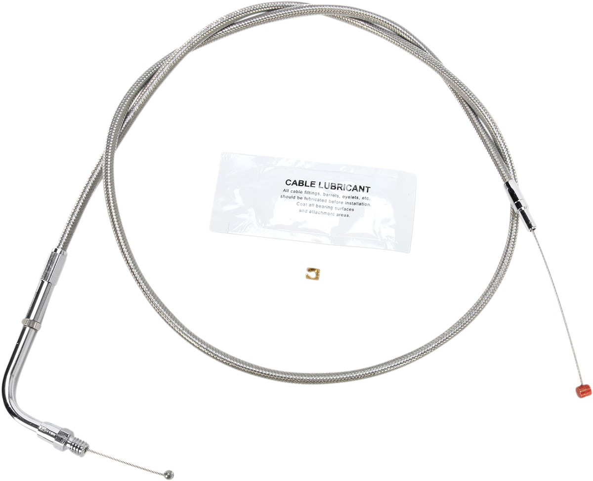 Stainless Steel Throttle Cable - +6" - Dyna/FXR/Softail