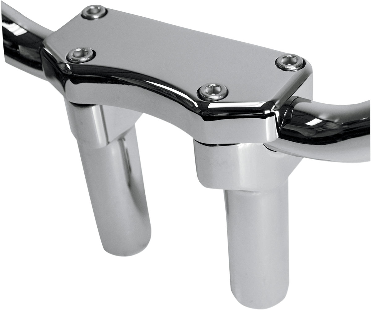 Handlebar Riser & Top Clamp Kit - 4" - Buffalo - Chrome