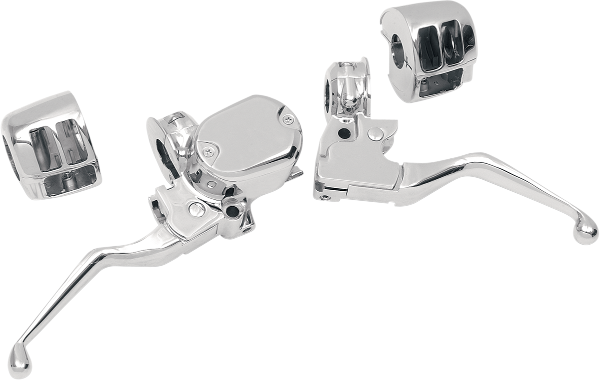 Handlebar Control Kit - 1/2" Master Cylinder - '04-'13 XL - Chrome