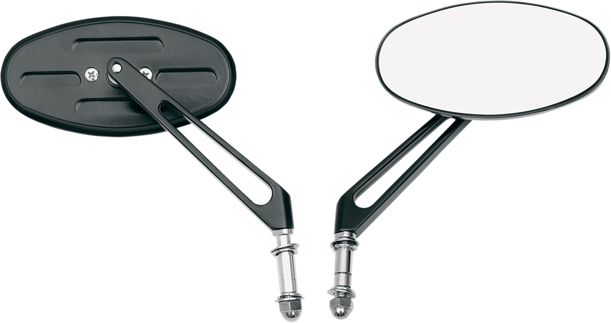 Mirror - Stealth II - Side View - Oval - Black