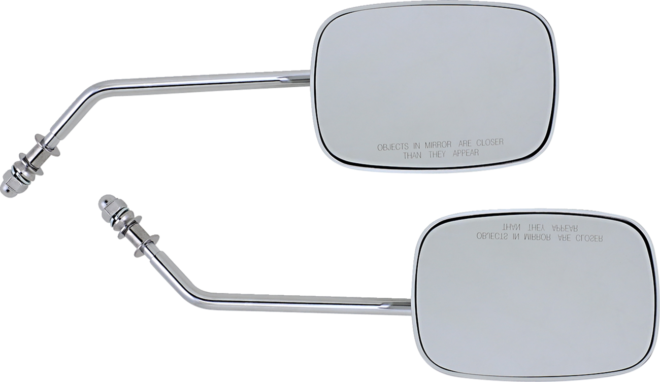 Mirrors - OEM - Side View - Rectangle - Chrome - Long - Pair