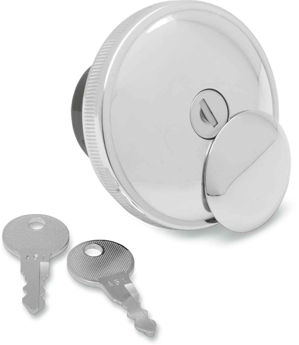Screw-In Locking Gas Cap - Vented - Chrome