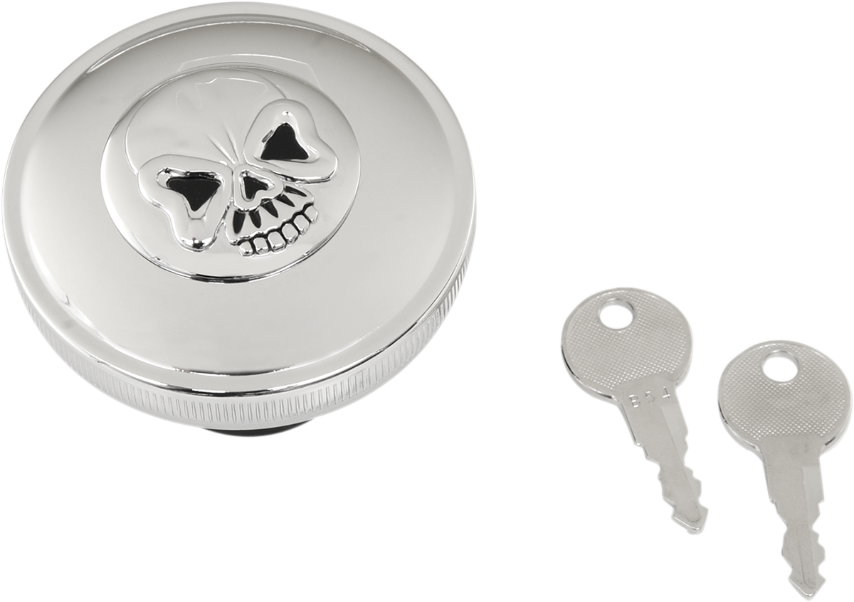 Locking Gas Cap - Skull - Vented - Chrome