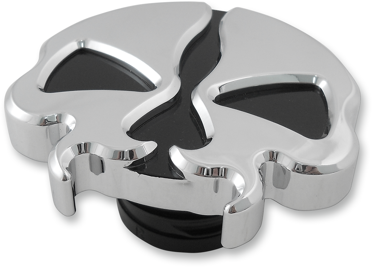 Gas Cap - Non-Vented - Split Skull - Chrome