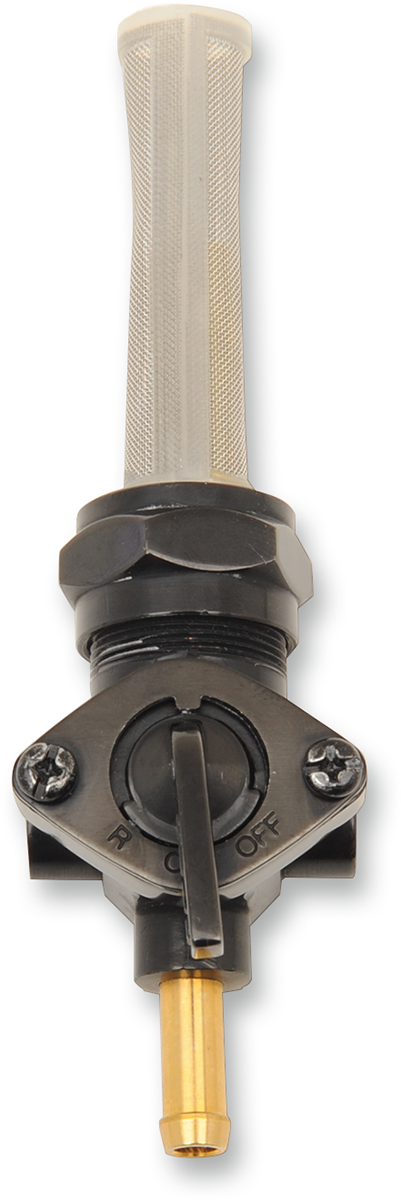 Fuel Petcock - Downward - Gloss Black - 22 mm