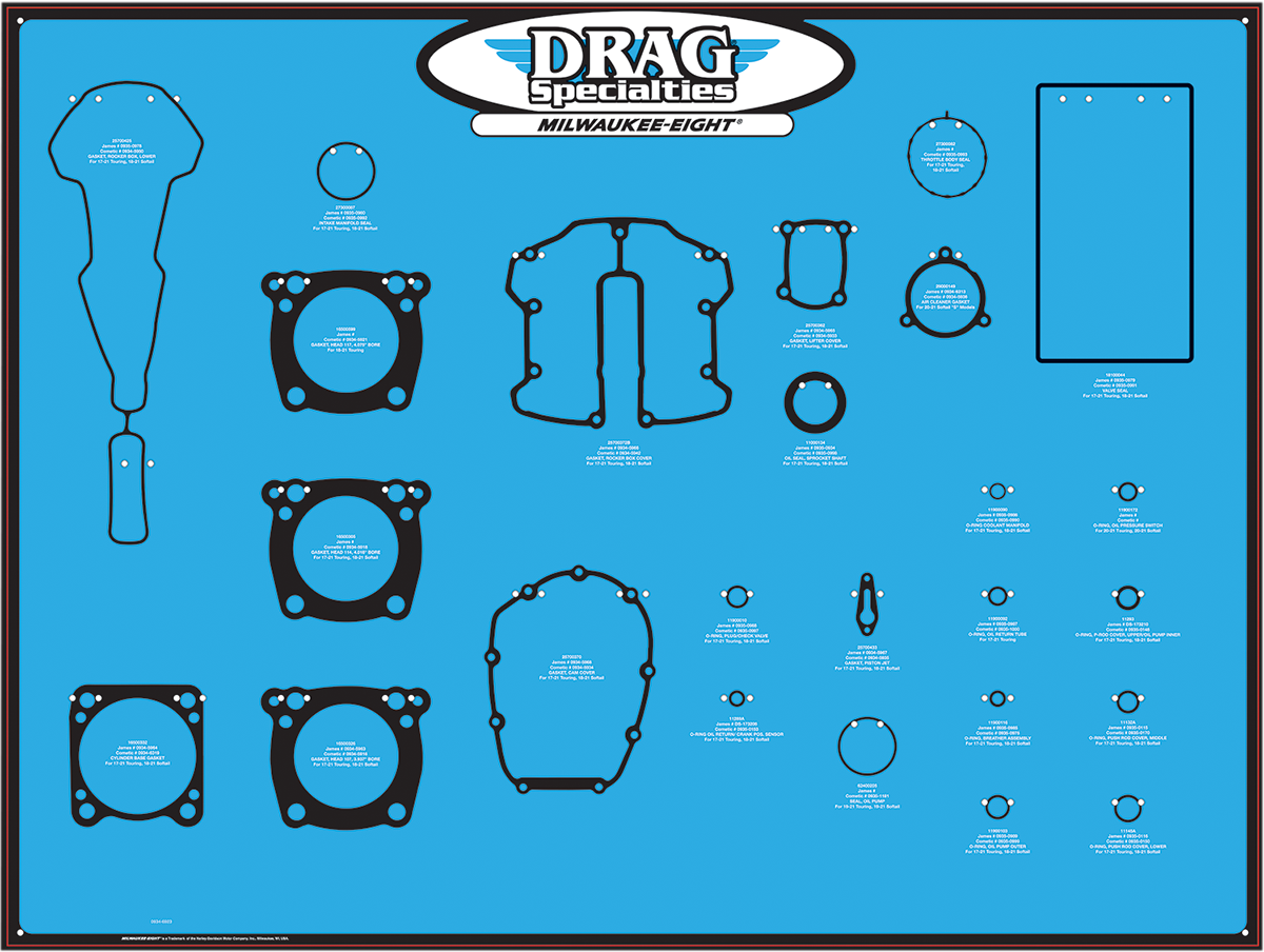 Gasket/Seal and O-Ring Display Board - '17-'25 M8