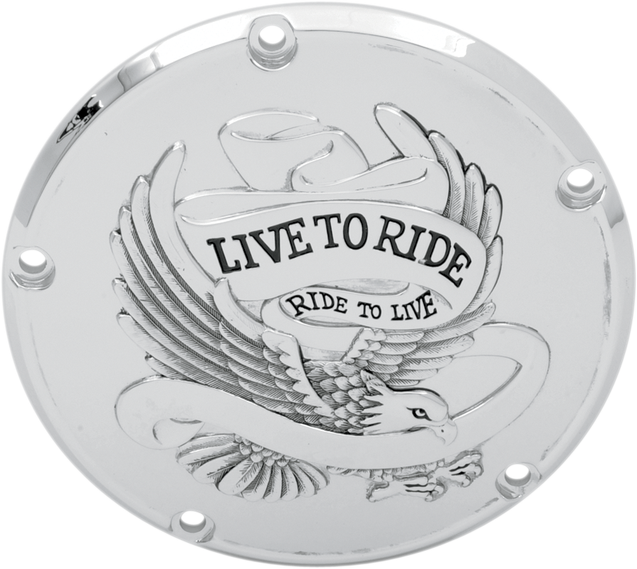 Derby Cover - Live to Ride - 5-Hole - Chrome - '99-'18 Big Twin