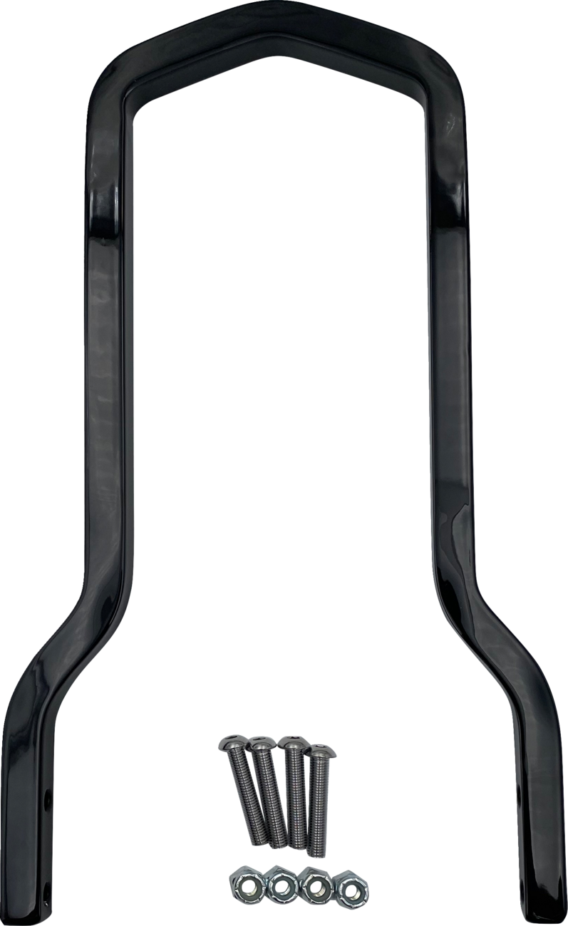 Square Sissy Bar - Short - Black - 10" H x 7.5" W