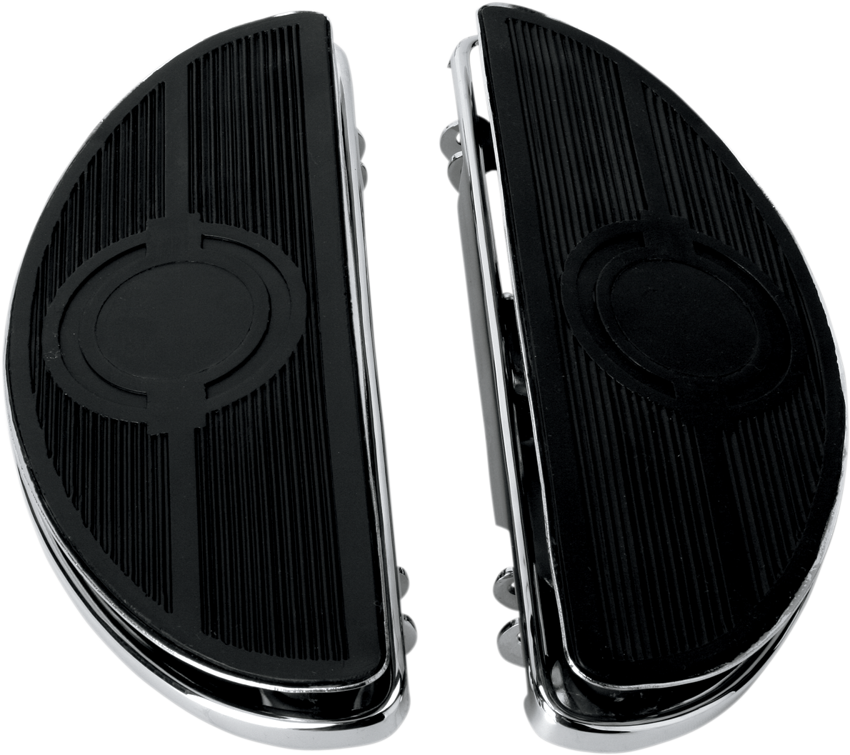 Half-Moon Floorboard - w/ Vibration Inserts - Chrome - FL