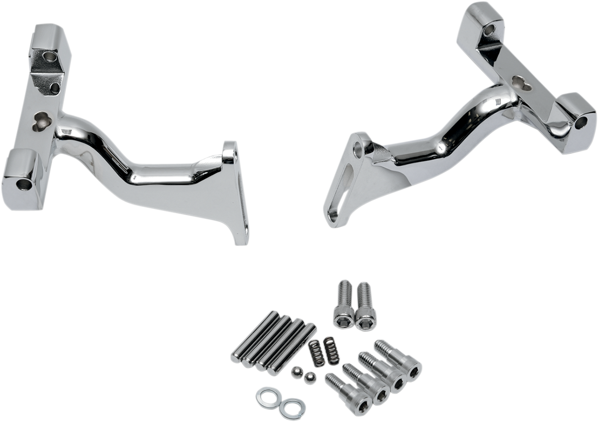 Passenger Footboard Mount - Chrome - Raised