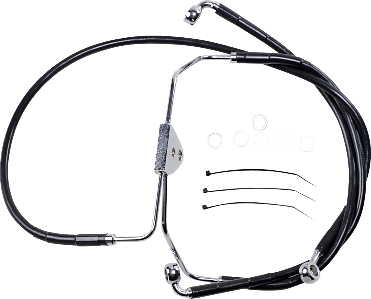 Brake Line - Front - Black - +4"