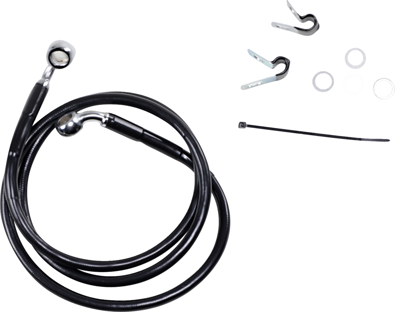 Brake Line - Front - Black - +4" - XL