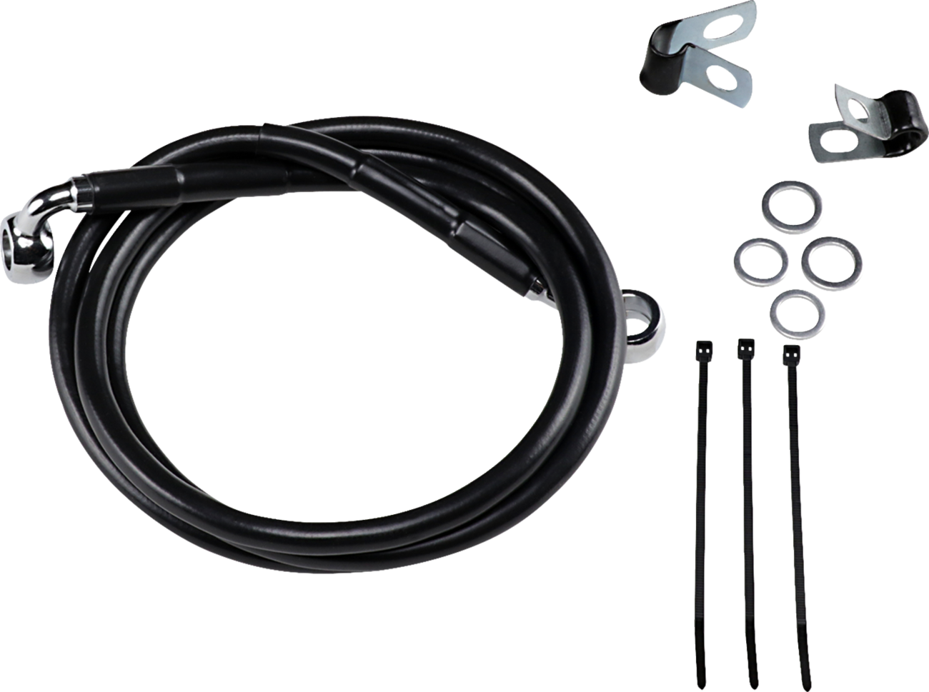 Brake Line - Front - Black - +4" - '99-'07 FXST