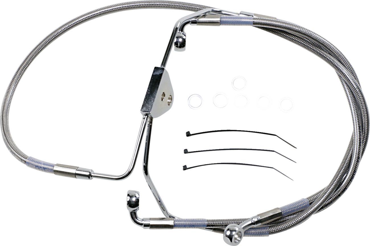 Brake Line - Front - +4" - Touring - Stainless Steel